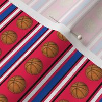 Small Scale Team Spirit Basketball Sporty Stripes in Philadelphia 76ers Red and Blue