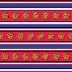 Small Scale Team Spirit Basketball Sporty Stripes in Philadelphia 76ers Red and Blue