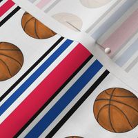 Medium Scale Team Spirit Basketball Sporty Stripes in Philadelphia 76ers Red and Blue