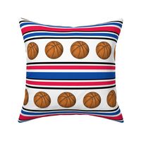 Large Scale Team Spirit Basketball Sporty Stripes in Philadelphia 76ers Blue and Red
