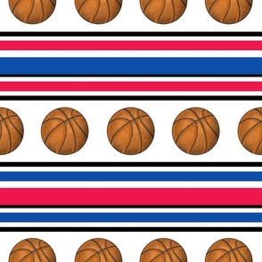 Large Scale Team Spirit Basketball Sporty Stripes in Philadelphia 76ers Blue and Red