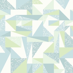 Abstract Geometric Teal  Green  and Off White Wallpaper