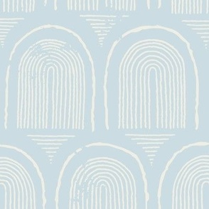 Block Print Arches in light ice blue for boys
