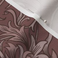 Dusty Rose Leather Scrollwork
