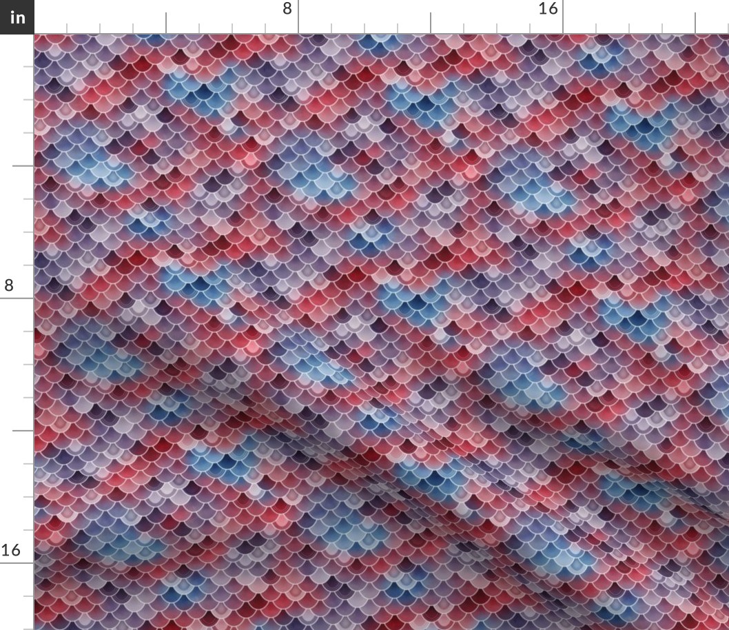 Dragon fire scale coordinated red & blue extra small