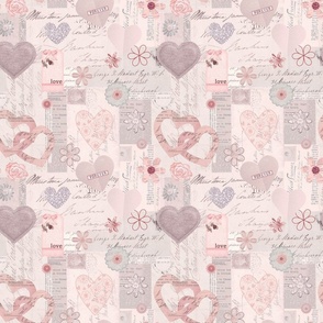 Vintage Romance Valentines Day Love Kitsch Pastel Pink Smaller Scale