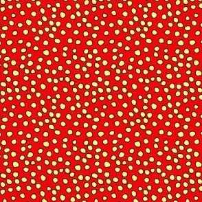 Red and yellow strawberry pattern dots