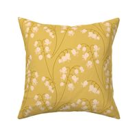 Lily of the Valley large 12 wallpaper scale in mustard gold blush by Pippa Shaw