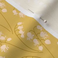 Lily of the Valley medium 6 wallpaper scale in mustard gold blush by Pippa Shaw
