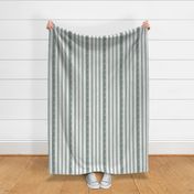 classic green stripes with elaborate ornaments  on an off white linen background - small scale