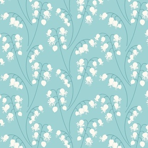 Lily of the Valley large 12 wallpaper scale in duck egg blue by Pippa Shaw