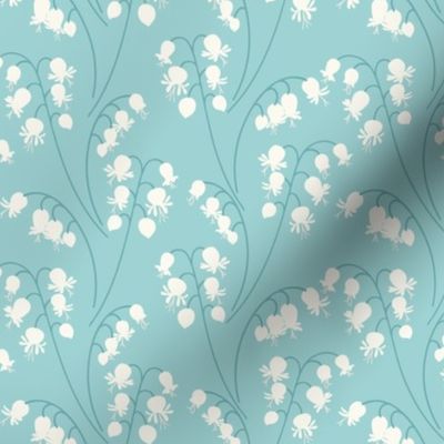 Lily of the Valley medium 6 wallpaper scale in duck egg blue by Pippa Shaw