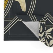 Art Deco White Heron Charcoal Jumbo