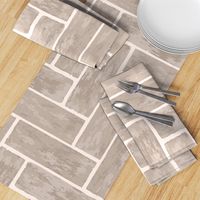 Herringbone Bricks Rustic Taupe with Cream Grout, large