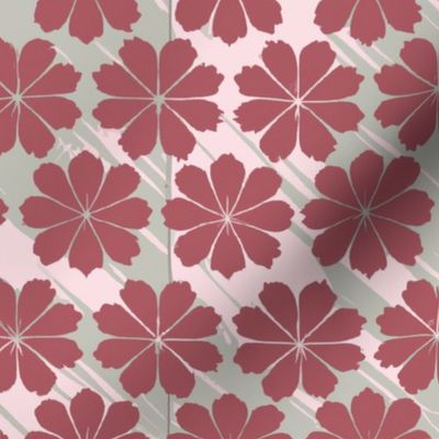 Retro Raspberry Rose geometric