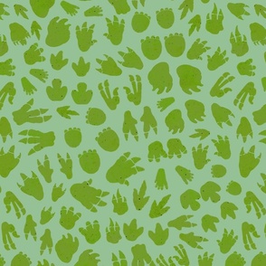 Footprints - green and spring green (medium)