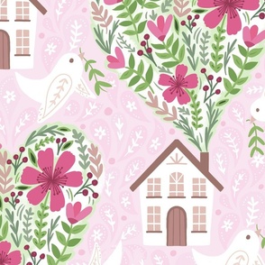 welcome to our loving home pink wallpaper scale