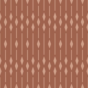 Diamonds and Stripes - rustic red 