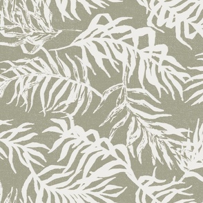 Jacquard Palm Leaves Breeze in Light Olive