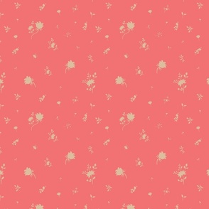 coral and nude floral tiny flowers