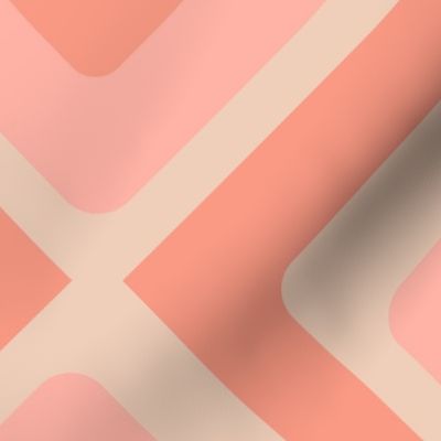 Modern Geometric Squares in Pantone Peach Fuzz Color Palette - (Large)
