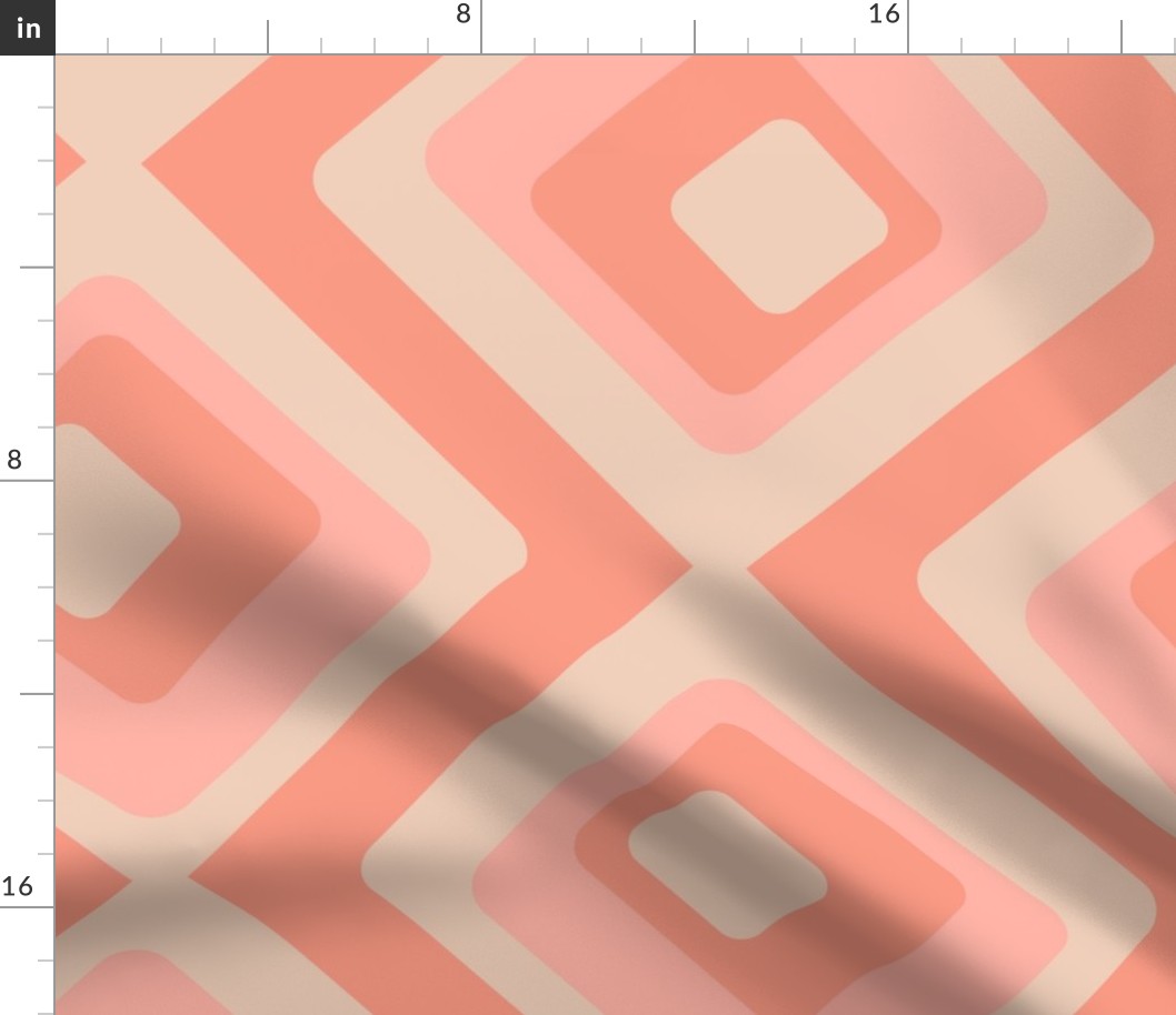 Modern Geometric Squares in Pantone Peach Fuzz Color Palette - (Large)