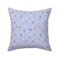Line drawn tossed florals lilac