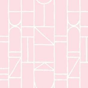 boho geometric distressed minimal shapes - pale pink