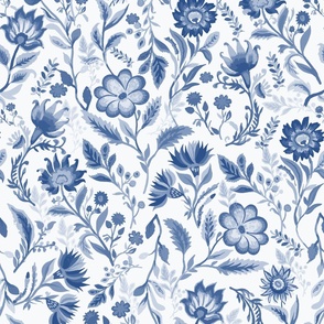 Chintz soft blues, blue and white, Hamptons, 