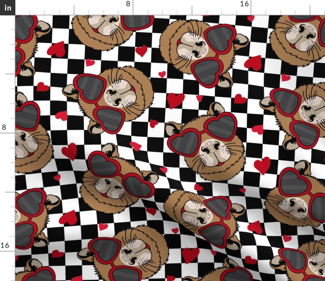 Cappy Valentines Day Capybara Valentine Red Checker - Large scale
