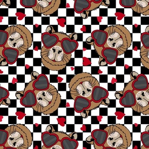 Cappy Valentines Day Capybara Valentine Red Checker Rotated - Large scale