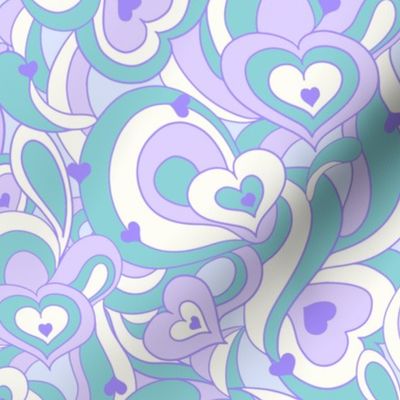 Valentines Treats Sweet Hearts in Mint Purple by Jac Slade