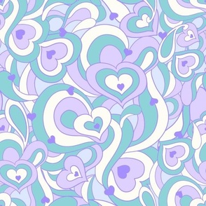 Valentines Treats Sweet Hearts in Mint Purple by Jac Slade