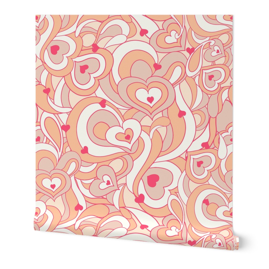 Valentines Treats Sweet Hearts in Peach Red  by Jac Slade