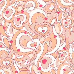 Valentines Treats Sweet Hearts in Peach Red  by Jac Slade