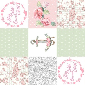 PInk Green Nautical Floral Rotated