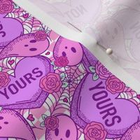Not Yours Spooky Valentine Ghosts and Candy Hearts Brights - XS Scale