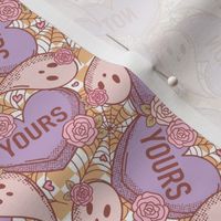 Not Yours Spooky Valentine Ghosts and Candy Hearts Muted - XS Scale