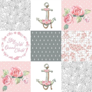 PInk Gray Nautical Floral