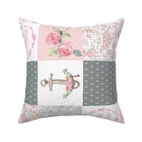 PInk Gray Nautical Floral Rotated