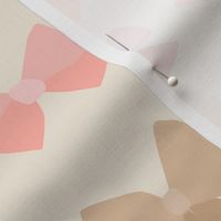 Peachy Valentine's Day Bows on Cream - 4 inch