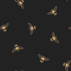Scattered Flying Bumble Bees, Black, 12in