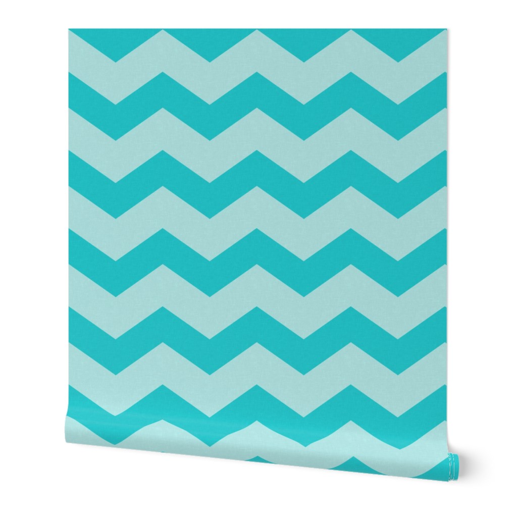 Wide Turquoise Blue Chevron 