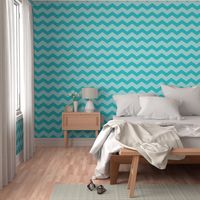 Wide Turquoise Blue Chevron 