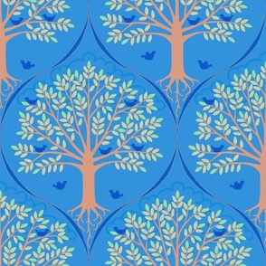 the tree of life and 7 blue birds of happiness