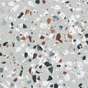 Terrazzo in Blue, Brown, and White