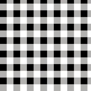 1xSmall Scale - Non-Directional - Plain Gingham - Black - Medium Gray - White