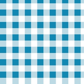 1xSmall Scale - Non-Directional - Plain Gingham - Medium Blue - Light Blue  - White