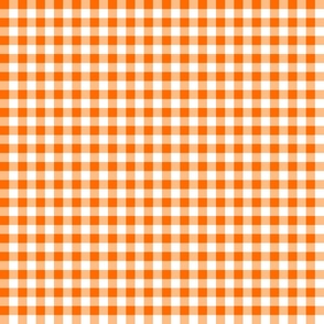 3xSmall Scale - Non-Directional - Plain Gingham - Dark Orange - Light Orange - White