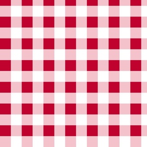 1xSmall Scale - Non-Directional - Plain Red Gingham - Christmas - Valentine - Picnic Camping